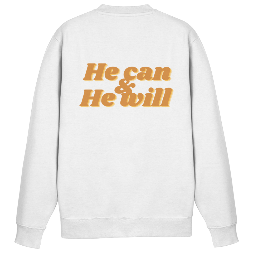Basic Sweatshirt - He can & He will Design – Arctic White