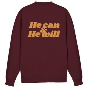 Basic Sweatshirt - He can & He will Design – Burgundy