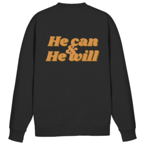 Basic Sweatshirt - He can & He will Design – Jet Black