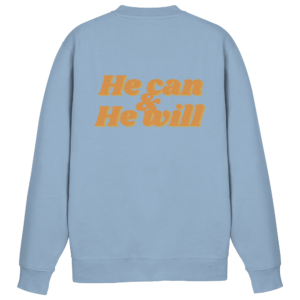 Basic Sweatshirt - He can & He will Design – Sky Blue