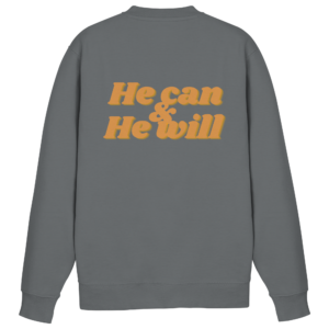 Basic Sweatshirt - He can & He will Design – Steel Grey (Solid)