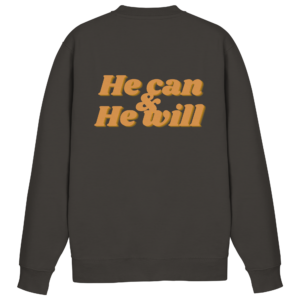 Basic Sweatshirt - He can & He will Design – Storm Grey (Solid)