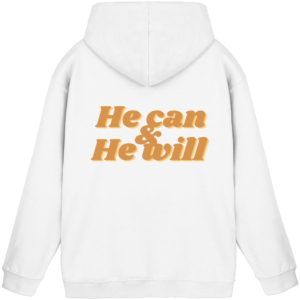 Basic Unisex Hoodie - He can & He will Design – Arctic White