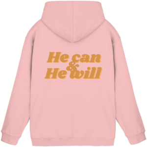 Basic Unisex Hoodie - He can & He will Design – Baby Pink