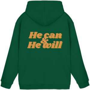 Basic Unisex Hoodie - He can & He will Design – Bottle Green