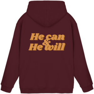 Basic Unisex Hoodie - He can & He will Design – Burgundy