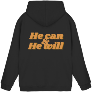 Basic Unisex Hoodie - He can & He will Design – Deep Black