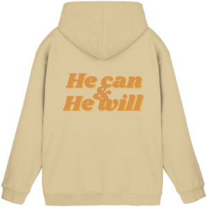 Basic Unisex Hoodie - He can & He will Design – Desert Sand