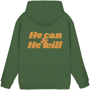 Basic Unisex Hoodie - He can & He will Design – Earthy Green