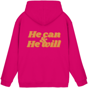 Basic Unisex Hoodie - He can & He will Design – Hot Pink