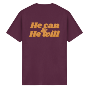 Unisex Heavy Cotton T-Shirt - He can & He will – Maroon