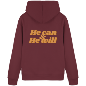 Organic Basic Hoodie - He Can & He Will Design – Burgundy