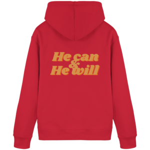 Organic Basic Hoodie - He Can & He Will Design – Red