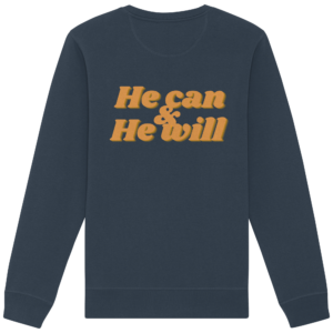 Organic Basic Unisex Sweatshirt - He Can & He Will – India Ink Grey