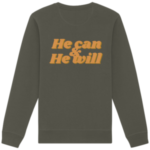 Organic Basic Unisex Sweatshirt - He Can & He Will – Khaki