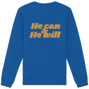Organic Basic Unisex Sweatshirt - He Can & He Will – Royal Blue