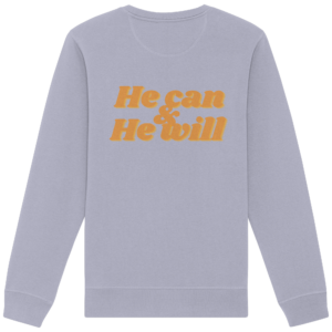 Organic Basic Unisex Sweatshirt - He Can & He Will – Serene Blue