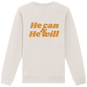 Organic Basic Unisex Sweatshirt - He Can & He Will – Vintage White