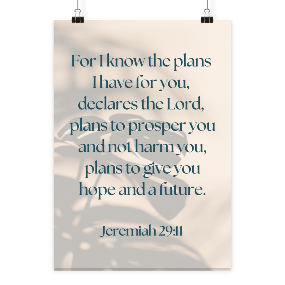 Christliches Poster „HOPE“ – Jeremia 29:11