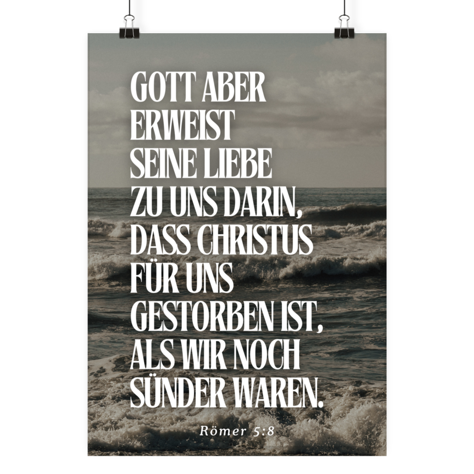 Christliches Poster „Römer 5:8“ – Gottes Liebe