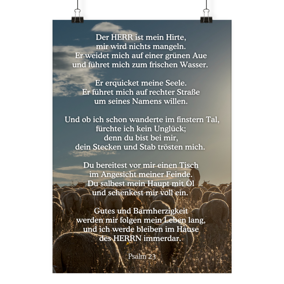 Christliches Poster „Psalm 23“ – Der Herr ist mein Hirte