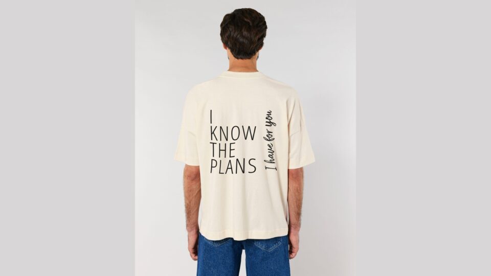HOPE Shirt „I know the plans I have for you" (Jeremia 29,11) – Geschenk zu Taufe & Neuanfang